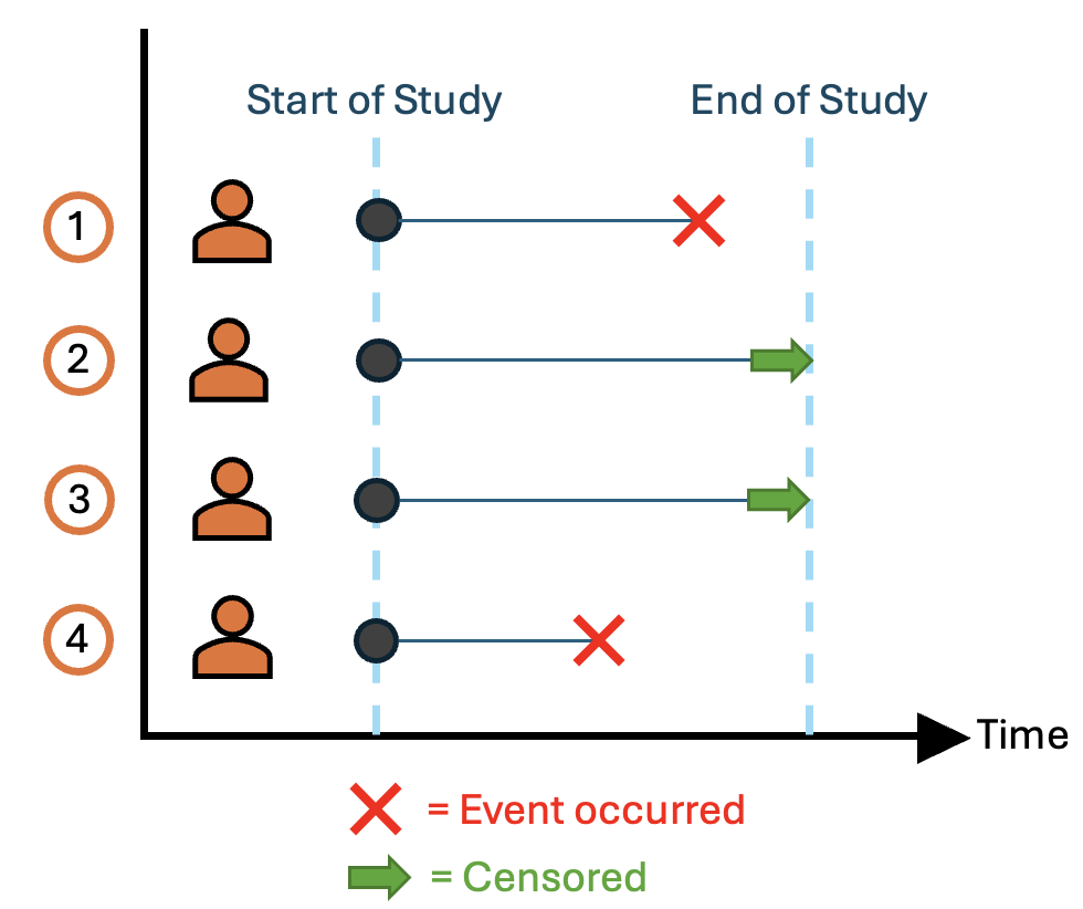 Survival/Time to event analysis Shematic